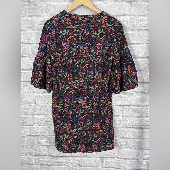 See by Chloe 36 (US 4) Vegas dress black multi-color floral print ruffle sleeves - Picture 6 of 12